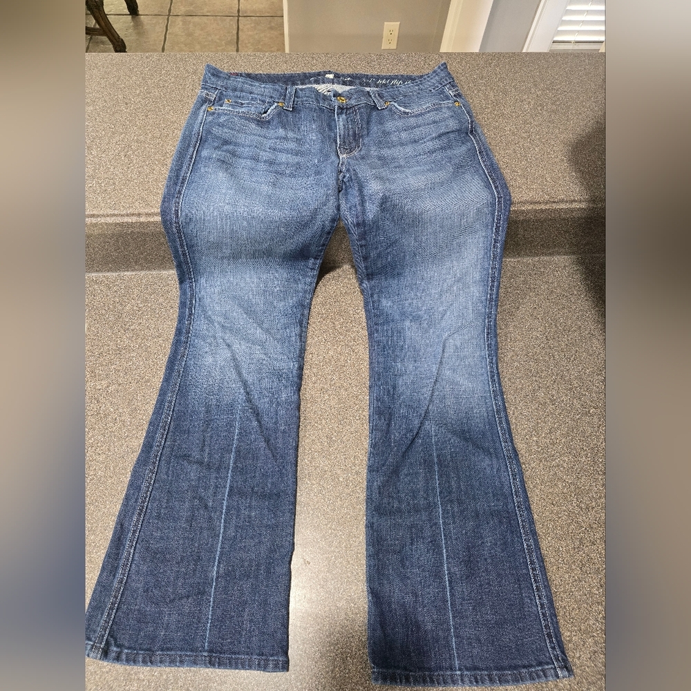 7 For All Mankind Women's Dark Blue Flare Jeans